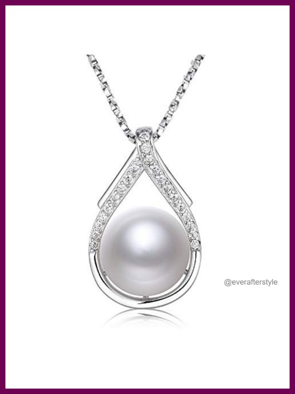 Real Freshwater Pearl Pendant Necklace 925 Sterling Silver Gift for Women
